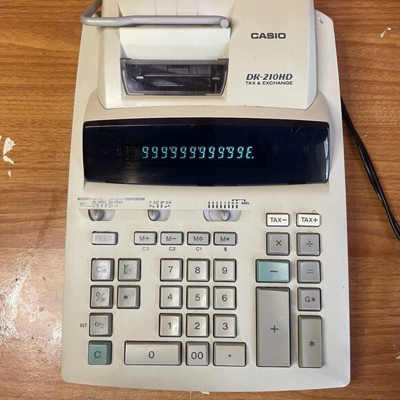 Casio DR-210HD Tax & Exchange Desktop Electric Adding Machine Tested Working - Picture 1 of 7